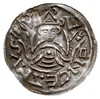Brzetysław I 1037-1055, denar przed ok. 1050, Aw: Krzyż, BRACISLΛV, Rw: Postać z uniesionymi dłońm..