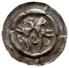 Morawy, Przemysł II 1253-1278, brakteat, Dwa stojące lwy zwrócone do siebie grzbietami, srebro 0.6..