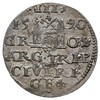 trojak 1590, Ryga, rzadka odmiana z dużą głową króla, Iger R.90.2.c (R2), Gerbaszewski 16, mennicz..