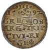 trojak 1592, Ryga, Iger R.92.1.c, Gerbaszewski 6, bardzo ładny, patyna