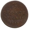 3 grosze polskie 1815, Warszawa, na bokach monety ukośne ząbkowanie, Iger KK.15.1.a (R7), Plage 14..