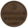 3 grosze polskie 1828 / FH, Warszawa, Iger KK.28.1.a (R), Plage 169, Bitkin 1032, patyna