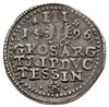 trojak 1596, Cieszyn, Iger Ci,96.1.e (R4) -ale po bokach znaku menniczego dwie kropki zamiast krzy..
