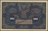 100 marek polskich 23.08.1919, seria ID-T, numeracja 676635, po obu stronach ukośny czerwony nadru..