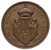 medal autorstwa P. Tasseta na 300-lecie Unii Polski, Litwy i Rusi, 1869 r, Aw: Trójpolowy herb pol..