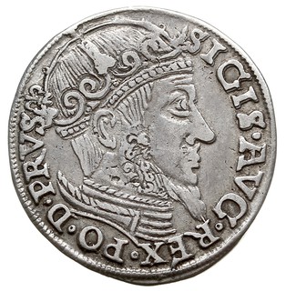 trojak 1557, Gdańsk, popiersie króla bez obwódki