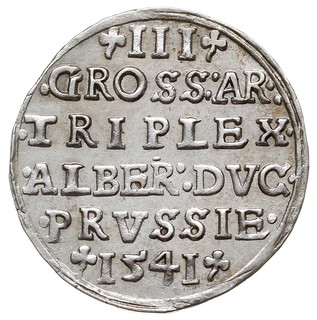 trojak 1541, Królewiec, Iger Pr.41.1.a (R), Neumann 42, bardzo ładny