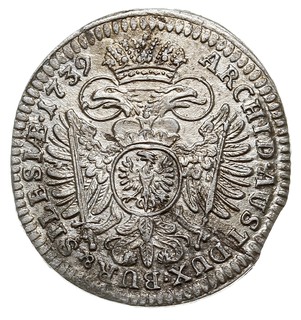 3 krajcary 1739, Wrocław, F.u.S. 925, Her. 833, 