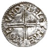 Aethelred II 978-1016, denar typu long cross, Londyn, mincerz Aelfwine?, Aw: Głowa w lewo, EDELRED..