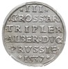trojak 1537, Królewiec, Iger Pr.37.1.a (R), Neumann 42, moneta w pudełku PCGS z certyfikatem MS 61..