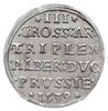 trojak 1539, Królewiec, Iger Pr.39.1.a (R), Neumann 42, moneta w pudełku PCGS z certyfikatem MS 62..