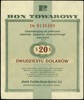 Bank Polska Kasa Opieki SA, bon na 20 dolarów, 1.01.1960, seria Dh, numeracja 0146409, z klauzulą ..