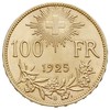 100 franków 1925 / B, Berno, złoto 32.29 g, HMZ 2-1193a, mimo nakładu 5.000 sztuk jest to rzadka m..