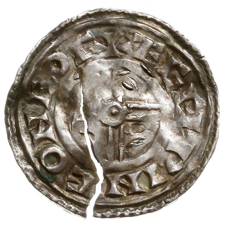 denar, typ short cross, mennica Thetford, mincerz Elfwine, +ELFPINE ON ETF, srebro 1.03 g, Seaby 1159, North 790, pęknięty