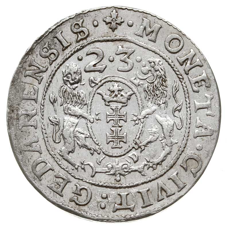 ort 1623, Gdańsk, na awersie końcówka napisu D L