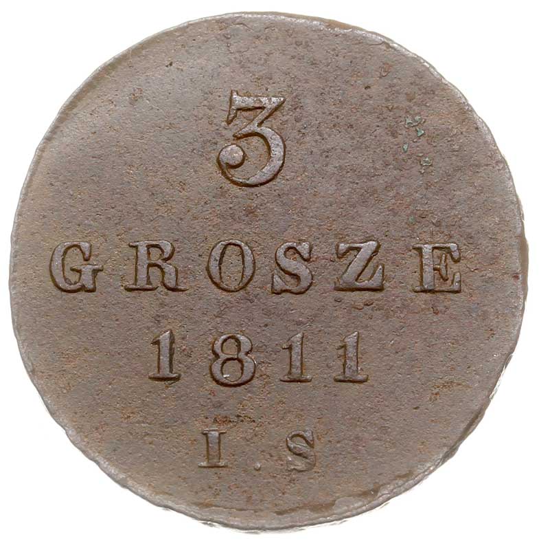 3 grosze 1811/IS, Warszawa, Iger KW.11.1.a, Plage 83, patyna