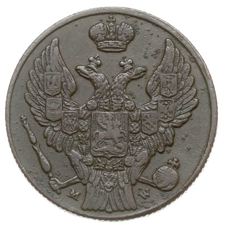 3 grosze polskie 1837, Warszawa, Iger KK.37.1.a (R1), Bitkin 1199, patyna
