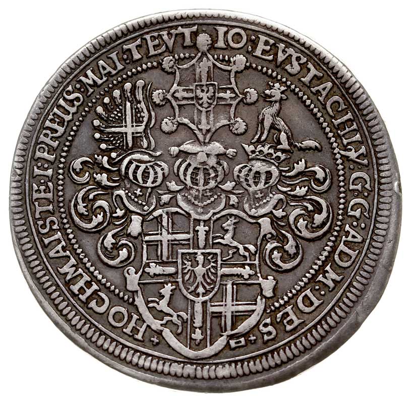 Jan Eustachy von Westernach 1625-1627, talar 1625, Norymberga, srebro 28.96 g, Prokisch 110, Neumann 128, Dav. 5857, patyna