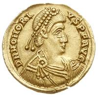 Honoriusz 393-423, solidus 402-408, mennica Rawenna, Aw: Popiersie cesarza w prawo, DN HONORIVS P ..