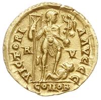 Honoriusz 393-423, solidus 402-408, mennica Rawenna, Aw: Popiersie cesarza w prawo, DN HONORIVS P ..