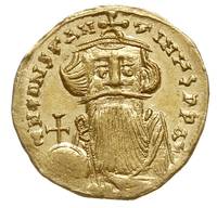 Konstans II 641-668, solidus, 651-654, Konstantynopol, złoto 4.33 g, Sear 956, DOC 19