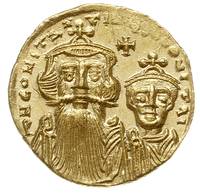 Konstans II i Konstantyn IV 641-668, solidus 654-659, Konstantynopol, złoto 4.43 g, Sear 959, DOC ..
