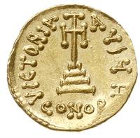 Konstans II i Konstantyn IV 641-668, solidus 654-659, Konstantynopol, złoto 4.43 g, Sear 959, DOC ..