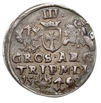 trojak 1598, Wilno, większa głowa króla, Iger V.98.1.b (R1), Ivanauskas 5SV57-34, patyna 