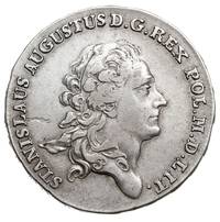 półtalar 1777, Warszawa, srebro 13.94 g., Plage 363 (R8), bardzo rzadka odmiana ze wstążką we włos..