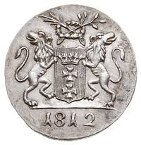 1 grosz 1812, Gdańsk, srebro 1.89, Plage 50, rzadki, w cenniku Berezowskiego 12 złotych, wyśmienic..