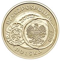 200 złotych 2000, Warszawa, 1.000-lecie zjazdu w Gnieźnie, złoto 15.52 g, Parchimowicz 827, wybito..