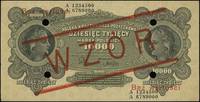 10.000 marek polskich 11.03.1922, po obu stronach ukośny czerwony nadruk WZÓR oraz dwukrotnie pozi..