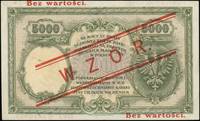 5.000 złotych 28.02.1919, po obu stronach ukośny czerwony niski nadruk WZÓR i dwukrotnie poziomo B..