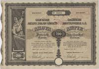 Galicyjskie Akcyjne Zakłady Górnicze (Galizische Montanwerke A.G.), akcja na 200 koron, Siersza 4...