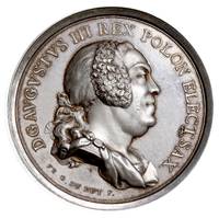 August III, medal autorstwa Fr. G. Du But’a z okazji urodzin syna Fryderyka Christiana w 1750 r., ..