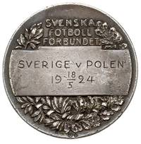 Mecze piłkarskie Polska Szwecja, 1) medal srebrny 1924 wybity z okazji spotkania rozegranego 18 ma..
