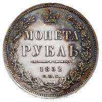 rubel 1852 СПБ ПА, Petersburg, Bitkin 229, Adrianov 1852а, częściowa patyna