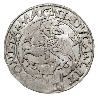grosz na stopę polską 1566, Tykocin, odmiana bez herbu Jastrzębiec, Ivanauskas 5SA14-6, dużo połysku menniczego