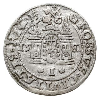 grosz 1581, Ryga, odmiana z herbem Rygi i pełną 