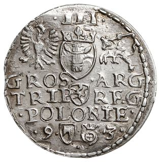 trojak 1593, Olkusz, znak Topór na rewersie, Ige