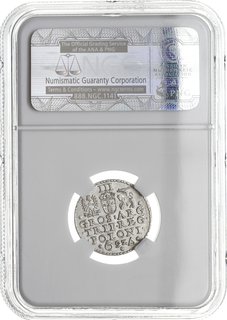 trojak 1592, Malbork, Iger M.92.1.a, moneta w pudełku NGC z certyfikatem MS64, wyśmienity egzemplarz