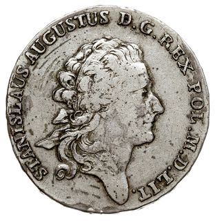 półtalar 1772, Warszawa, Plage 356, mennicza wada blachy, moneta polakierowana, nierównomierna patyna
