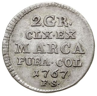 2 grosze srebrne (półzłotek) 1767, Warszawa, Pla
