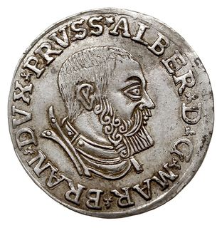 trojak 1535, Królewiec, odmiana napisu PRVSS, Iger Pr.35.1.b, Bahrf. 1150, lekko ugięty, ale ładnie zachowany