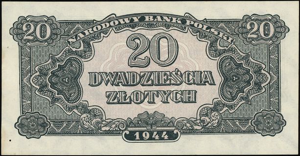 20 złotych 1944, seria УУ, obowiązkowe”, 40 sztu