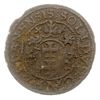 szeląg oblężniczy 1577, Gdańsk, moneta wybita w czasie gdy zarządcą mennicy był K. Goebl, T. 3, rz..