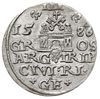 trojak 1586, Ryga, odmiana z małą głową króla, Iger R.86.2.d/a (R), Gerbaszewski 4, bardzo ładny