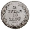 1 1/2 rubla = 10 złotych 1837, Warszawa, Plage 333, Bitkin 1133, patyna