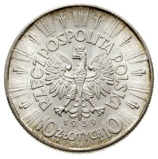 10 złotych 1939, Warszawa, Józef Piłsudski, Parchimowicz 124 f, wyśmienity, okazowy egzemplarz
