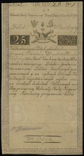 25 złotych polskich 8.06.1794, seria A, numeracja 29348, widoczny duży fragment firmowego znaku wodnego, Lucow 24 (R2), Miłczak A3